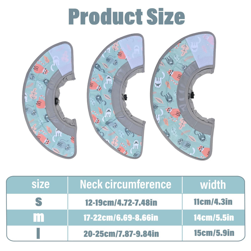 Soft Cat Neck Brace, Adjustable Cat Neck Brace for Post-Surgery, Anti-Bite Safety Protective Collar Prevents Wound Licking, Soft Cat Collar for Cats and Puppies (S) S