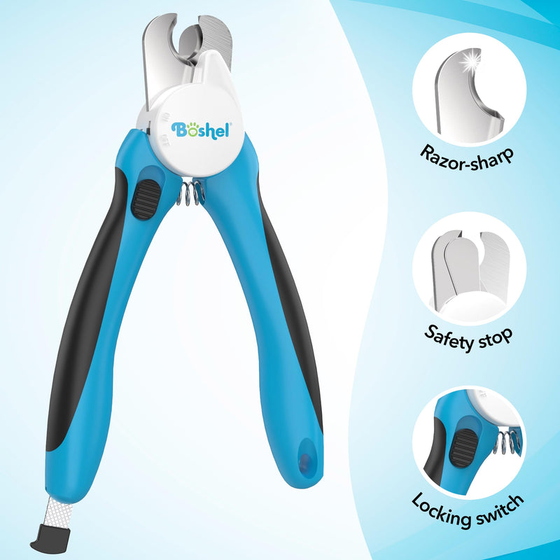 Boshel LED Large Dog Nail Clippers with Quick Sensor, Light, and Safety Guard, Pet's Sharp Toenail Cutter and File - PawsPlanet Australia