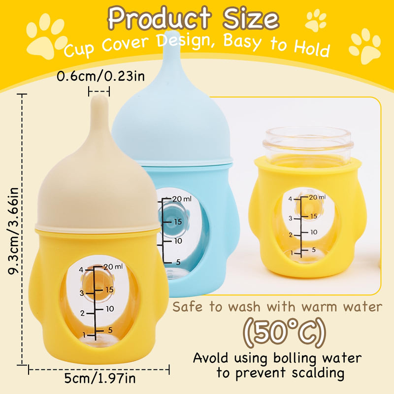 2PCS 20ml Pet Bottles for Nursing, Kitten and Puppy Feeding Bottle with Sponge Cleaning Brush, Easy Grip and Anti Leak Design - PawsPlanet Australia