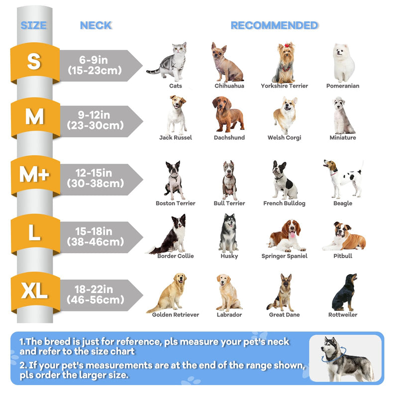 2-in-1 Inflatable Dog Cone Collar with Detachable Anti-Licking Shield, Soft Adjustable Elizabethan Collar for Dogs After Surgery (XL, Blue) XL (Neck: 18-22")