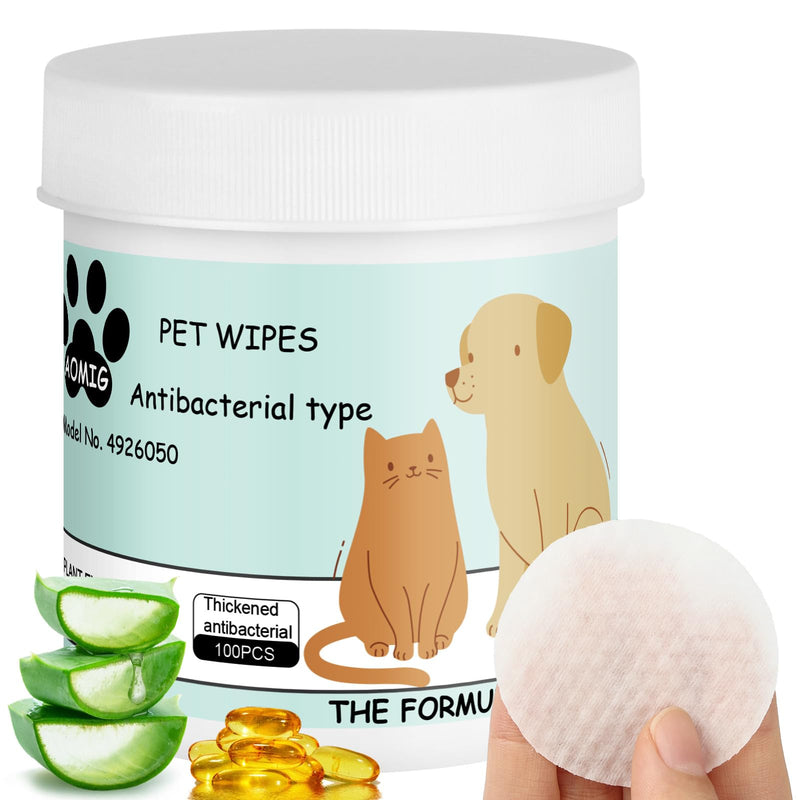 AOMIG Dog Eye Wipes for Discharge and Crust, Tear Stain Remover for Dogs, Gently Pet Wipes for Cats Eye Cleaner, Pet Wipers for Remove Eyes Debris Mucus Gunk, Puppy Ear Face Cleansing Pads 100ct 100pcs Eye Cleaning Pads