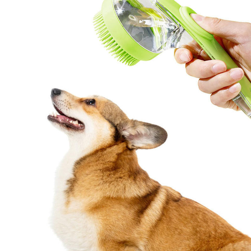 Pet Dogs Shampoo Dispenser Brush Cats Massage Comb Grooming Scrubber Shower Brush for Bathing Soft Silicone Bristles - PawsPlanet Australia