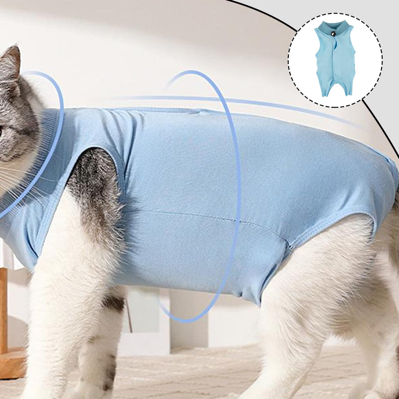 Cat Bodysuit After Surgery Castration Cat Professional, Cat Bodysuit for Cats Surgery, Recovery Suit Cat Clothing, Suit Abdominal Wounds, Breathable Cat Harness, Cat Jumper Medical Pet Blue M