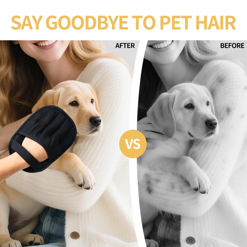 Pet Hair Removal Glove, Cats Dogs Grooming Gloves Pet Hair Removal Tool, 2025 Upgrade Reusable Pet Hair Remover Glove（1 Pet Grooming Glove & 1 Cleaning Glove） - PawsPlanet Australia