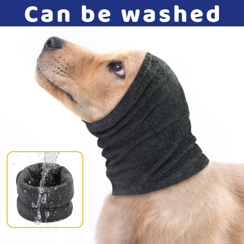 2 Pack Dog Neck and Earmuffs, Calming Pet Noise Dampener, Comfortable and Anxiety Relieving, Winter Dog Headwear (S, Blue, Grey)