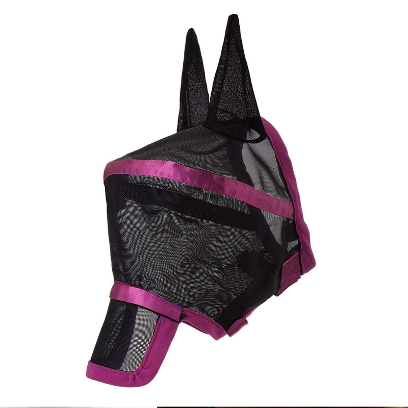 Harrison Howard Maskology Supreme Horse Fly Mask Stellar UV Protection with Detachable Nose Cover Well-Received 2-in-1 Mask Fuchsia Pink M Cob Cob (Medium)