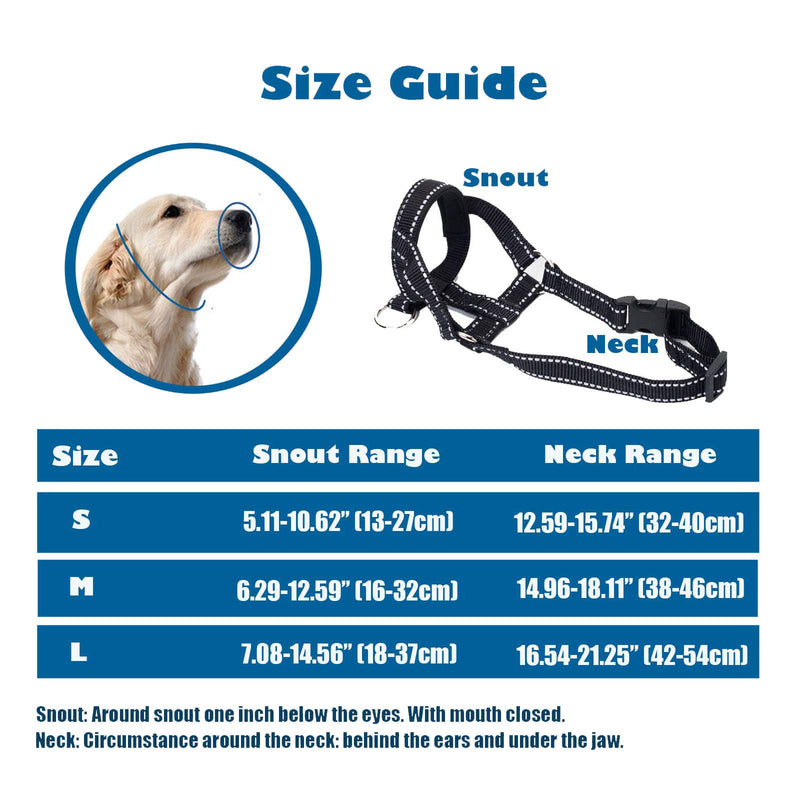 Dog Head Collar, Head Collar with Reflective Strap to Stop Pulling for Small Medium and Large Dogs, Adjustable (M, Orange) M - PawsPlanet Australia