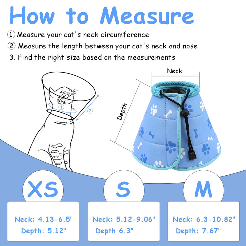 Cat Cone, Adjustable Cat Cone Collar Soft to Stop Licking, Foldable Dog Cones for Small Dogs, Water Resistant Neck Cone for Cats,Lightweight Cat Recovery E Collar for Small Dogs and Cats XS - PawsPlanet Australia