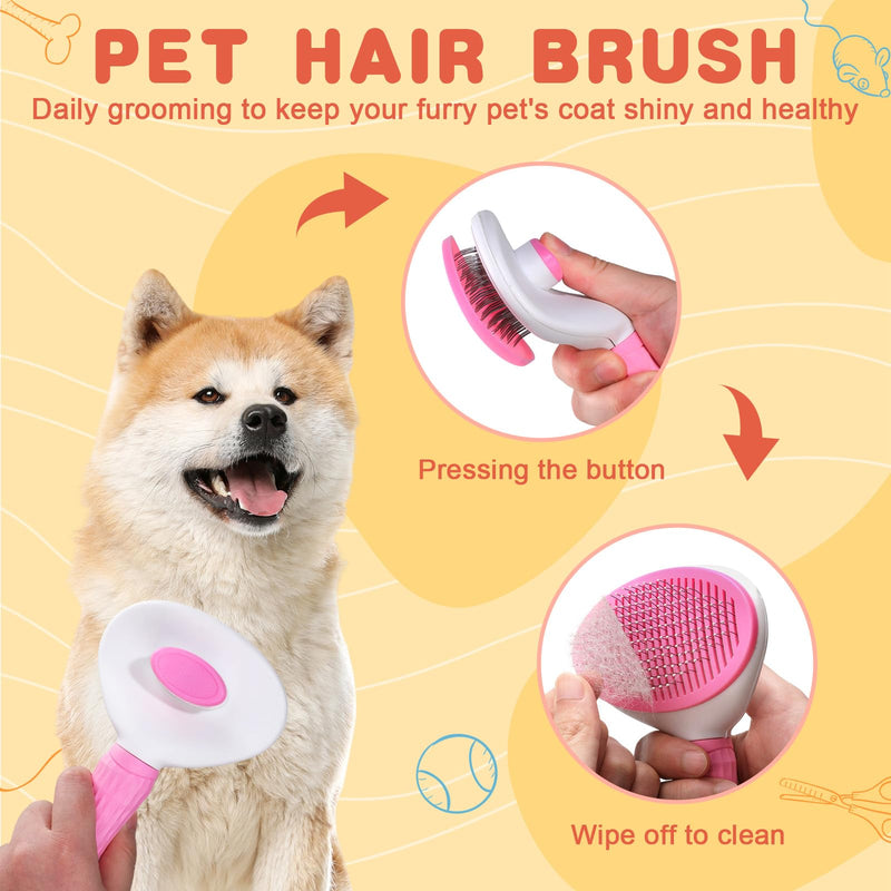 Pet Grooming Kit 10PCS Dog Brushes with Slicker Brush, Massage Bath Brush, Silicone Finger Tooth Brushes, Pet Nail Clipper and Grooming Comb for All Size Dogs Rabbit Cat Guinea Pig Chinchilla Ferret - PawsPlanet Australia