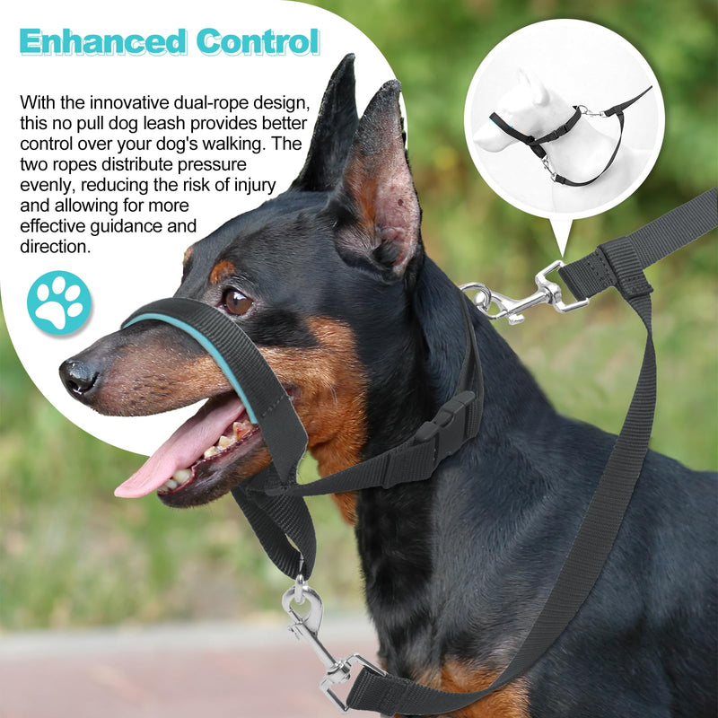 Gentle Harness Dog Head Collar for Easy Walks with Leash for Better Control and No Pull Walking(S,Green) S Green