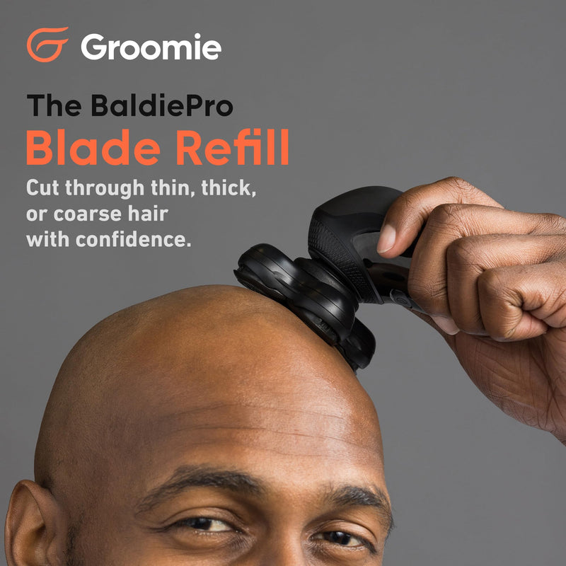 Groomie BaldiePro Cordless Bald Head Shavers for Men, Blade Refill - Waterproof Electric Head Shavers Replacement Head - Men's Rotary Head Razor for Bald Men for Smooth Shave Blade Refill 1.0 - PawsPlanet Australia