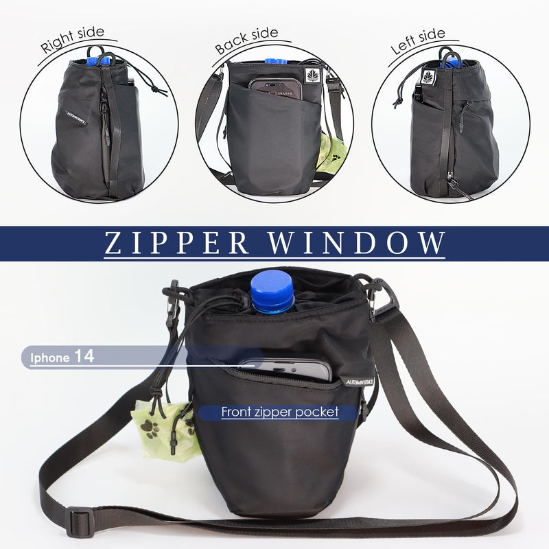 Multi-Function Crossbody Bag - Dog Walking Bag with Built-in Poop Bag Dispenser, Insulated Water Bottle Carrier & Waterproof Treat Pouch, Travel Toiletry Organizer for Pet Training, Hiking, Daily Use