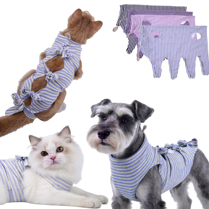 4 pcs Cat Surgery Recovery Suit, Dog Neuter Recovery Suit for Female Male Pets, Cat Onesie After Surgery Spay Neuter, Kitten Surgical Clothes, Bodysuit for Abdominal Wounds Skin Disease (Large) XL:Large cat and small dog 11-22lb
