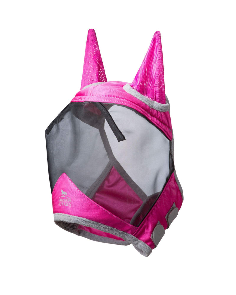Harrison Howard CareMaster Pro Luminous Fine Mesh UV-proof Fleece Padding Fly Mask Half Face Flamingo (L; Full Size) Full (Large) - PawsPlanet Australia