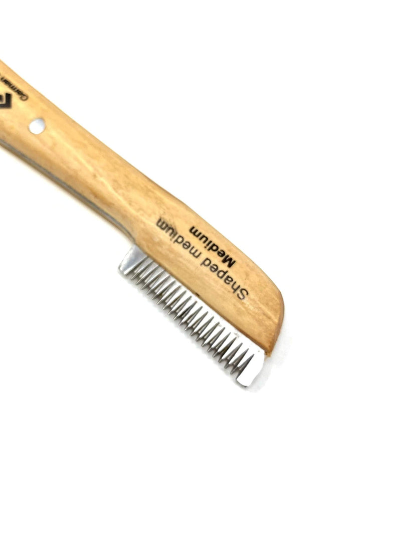 Cynamed Professional Pet Grooming Tool - Stripping Knives, Hand-Crafted Wooden Handle, German Grade Stainless Steel - Perfect for Hair of All Types (Medium) Medium - PawsPlanet Australia