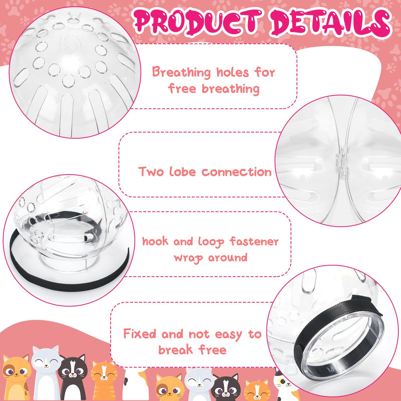 Therwen 8 Pcs Cat Bathing Bag Set Adjustable Pet Shower Net Bag Cat Helmet for Grooming Breathable Cat Muzzle Boots Paw Covers Nail Clipper Nail File Tick Tool Massage Brush Comb Pet Trimming Cleaning - PawsPlanet Australia