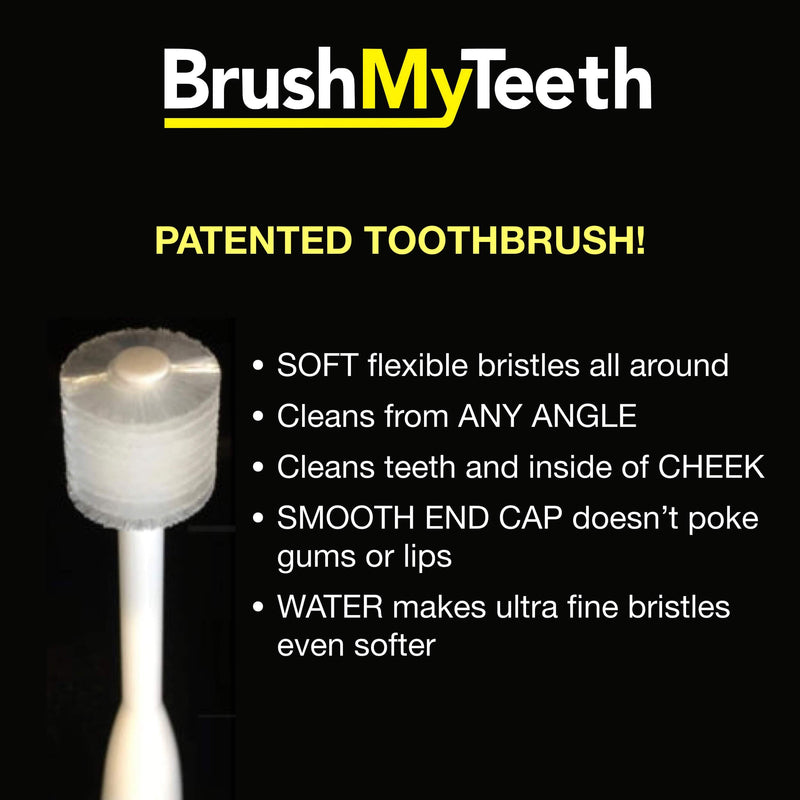 Brush My Teeth Big Dog Toothbrush, Rounded Brush Head with Soft Flexible Bristles for Safe and Gentle Brushing for Dogs, Any Large Breed or Puppy, Daily Brushing Adds Years of Healthy Life - PawsPlanet Australia