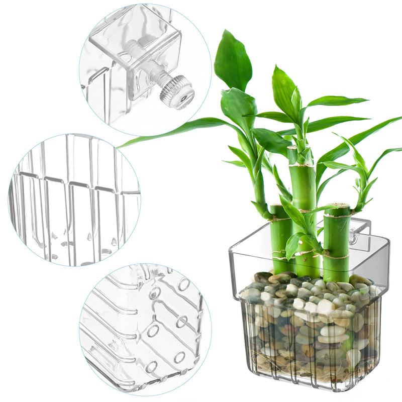 4 Pcs Aquarium Plant Holder,Hanging Fish Tank Plant Pot Aquarium Planter Cups,Suitable for Fish Tank Scene Arrangement of a Variety of Plants Hydroponics - PawsPlanet Australia