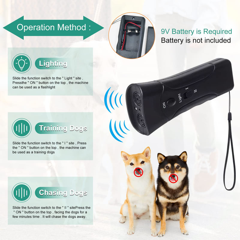 Dog Barking Control Devices, Pet Gentle Anti Barking Device, Ultrasonic Dog Barking Control Devices & Training Tool, 3 in 1 Bark Control Tool, Correct Poor Behavior, Indoor &Outdoor