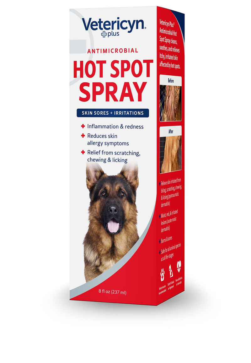 Vetericyn Plus Hot Spot Spray for Dogs Skin Sores and Irritations | Itch Relief for Dogs and Prevents Chewing and Licking at Skin, Safe for All Animals. 8 Ounces 8-Ounce - PawsPlanet Australia