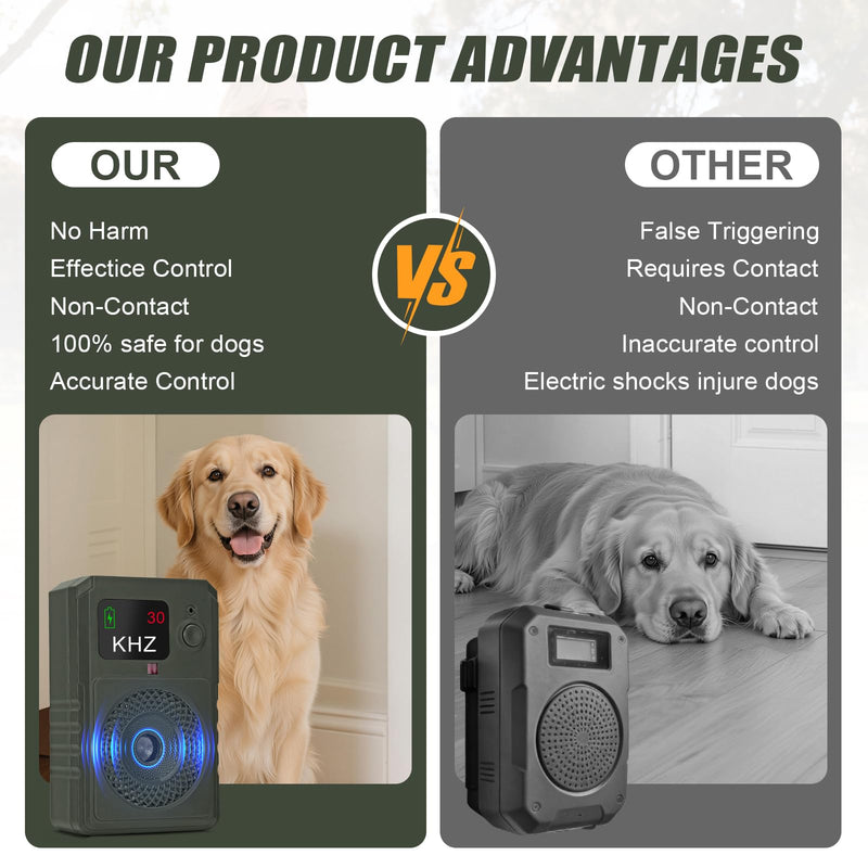 Dog Bark Deterrent Devices 2026 New Updated Anti Barking Device for Dogs Automatic Ultrasonic Bark Box with LED Screen, 50ft Range Wall-Mountable, Rechargeable Dog Silencer for Indoor Outdoor