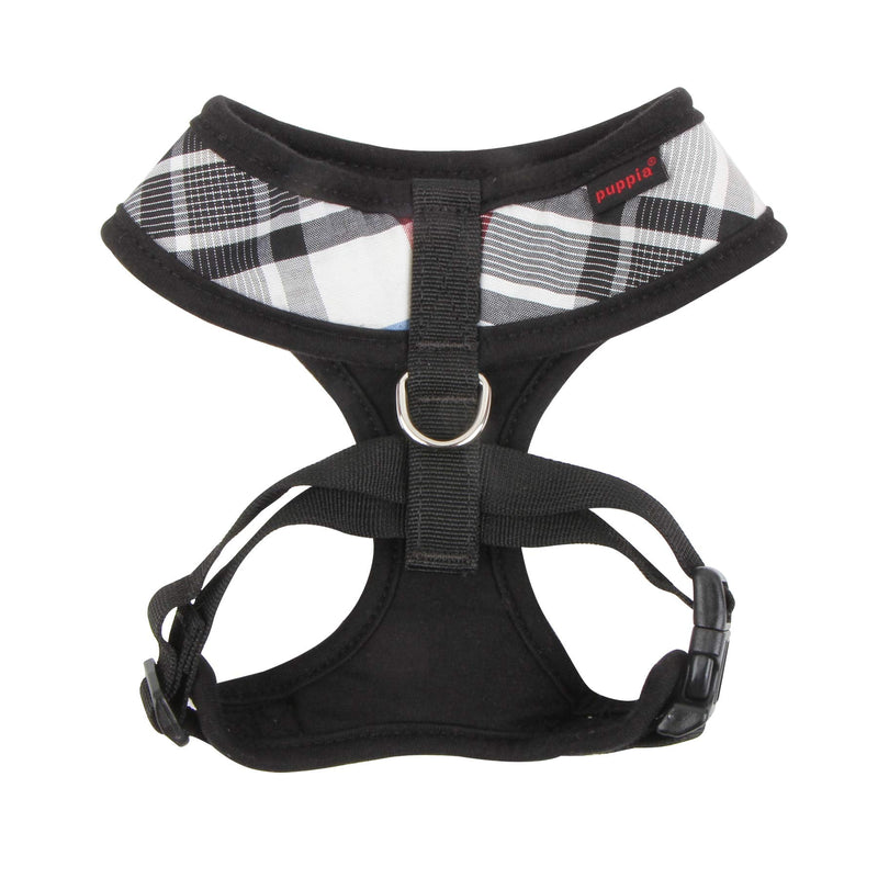 Puppia Junior Over-The-Head Dog Harness Checkered Pattern No Choke No Pull Adjustable Chest Belt Walking Training for Small and Medium Dog, Black, X-Large - PawsPlanet Australia