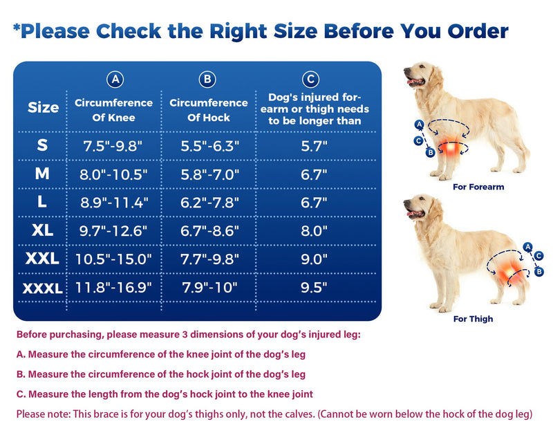 Dog Knee Brace, Dog ACL Brace for Front Torn and Back Hind Rear Legs ACL Tear, Dog Hip Knee Leg Brace for Hip Dysplasia, Dog Luxating