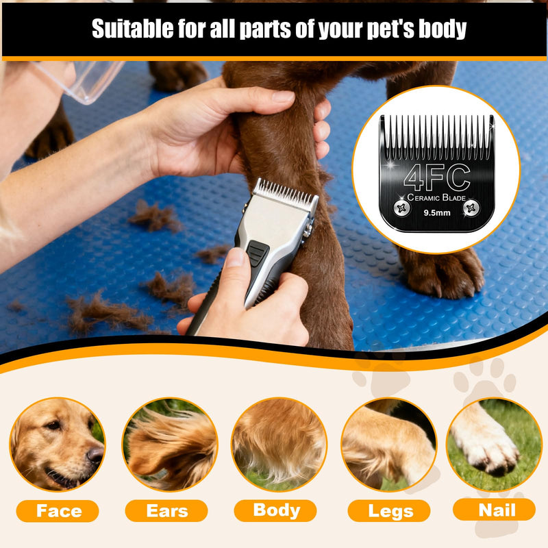 Dog Grooming Clipper Blades Replacement Compatible with Andis Dog Clippers,Most OsterA5, Wahl KM Series Pet Clippers (Black(4FC)) Black(4FC)