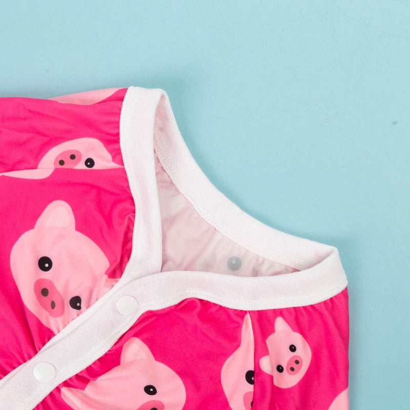 CuteBone Big Dog Clothes Pitbull Golden Retriever Post Surgery Suit Stretchy Calming Anxiety Pet Pajamas Shirts Shedding Suits Onesie for Medium/Large Sized Dogs Labrador Bully ZP01L Large Snap=A02-Pink pig - PawsPlanet Australia
