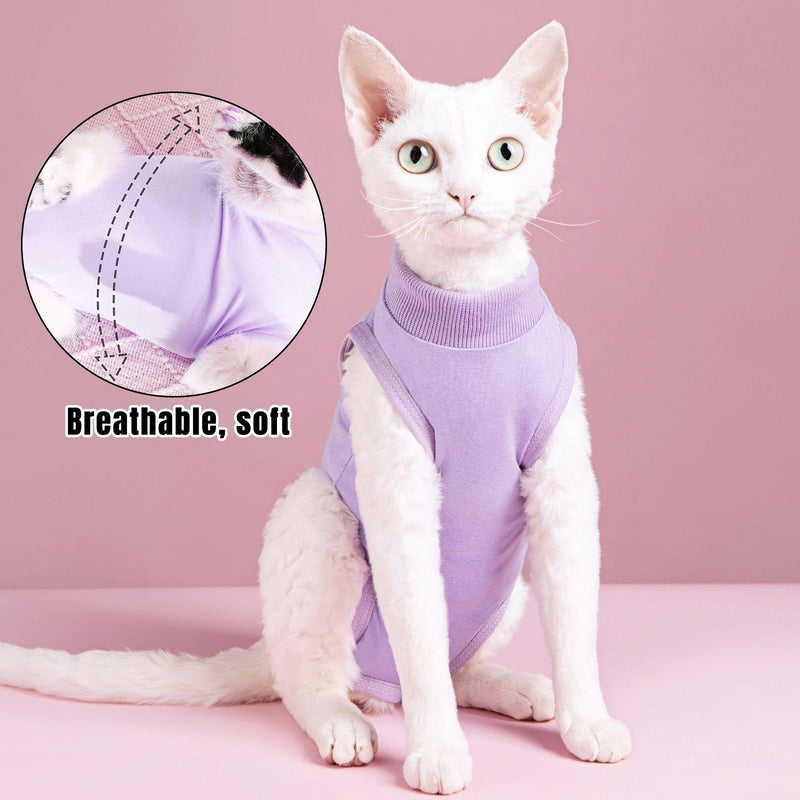 2 Pieces Post-Operative Clothing, Anti-Lick Pet Vest, Soft and Comfortable Clothing, Pet Supplies (Purple, Pink)