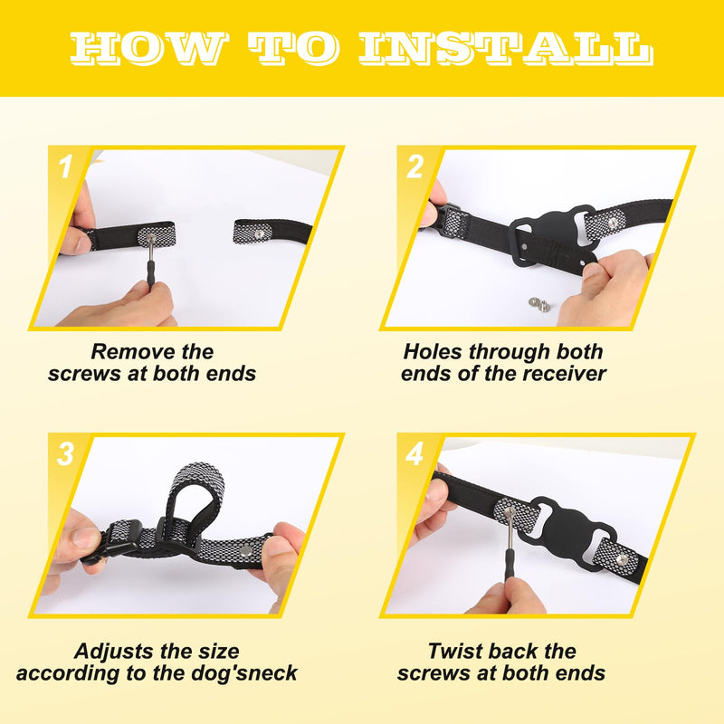 Comfortable Dog Collar Replacement Strap, Reflective Breakaway Dog GPS Training Bark Receiver Collars, Heavy Duty E Collar, Adjustable Collars Straps for Small Medium Large Dogs M(12.5"-17.5") M(12.5"-17.5") - PawsPlanet Australia