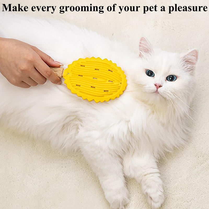 Cat Brush for Shedding Dog Brush Hair Cleaning Comb Bath Massage Tool for Shedding & Grooming, Remove Loose Hair, Durian Shape, Silicone Bristles (Green) Durian Green - PawsPlanet Australia