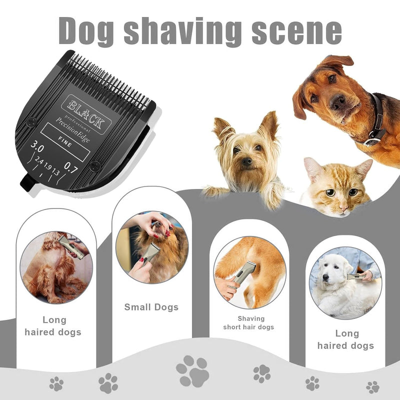 Adjustable 5 in 1 Blades Dog Grooming Blades Compatible with Wahl Animal Clipper Arco, Bravura, Chromado, Creativa, Figura, and Motion Pet, Dog, and Horse (BLACK/2PC) (Black-2) Black-2 - PawsPlanet Australia
