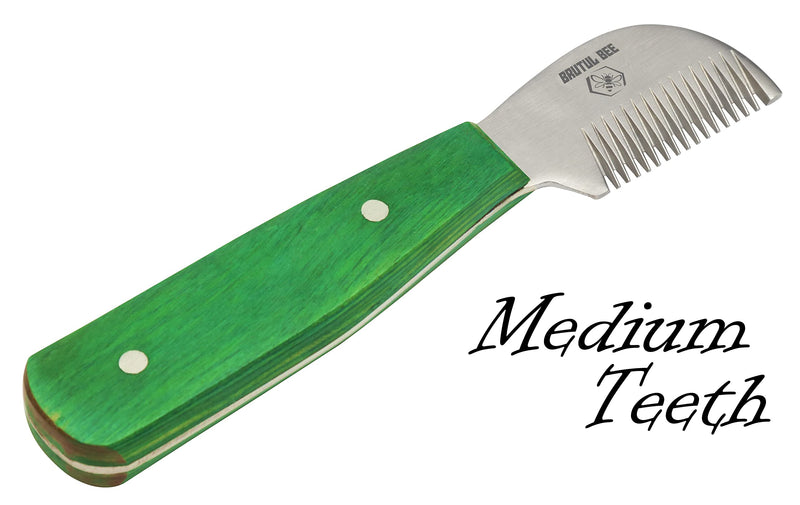 Bee Dog Grooming Coat Stripping Knife Stripper Trimmer Tool Wooded Handle Stripping Knives Set of 5 in Stainless Steel Non-Slip Tools for Grooming Dogs (GREEN) GREEN - PawsPlanet Australia