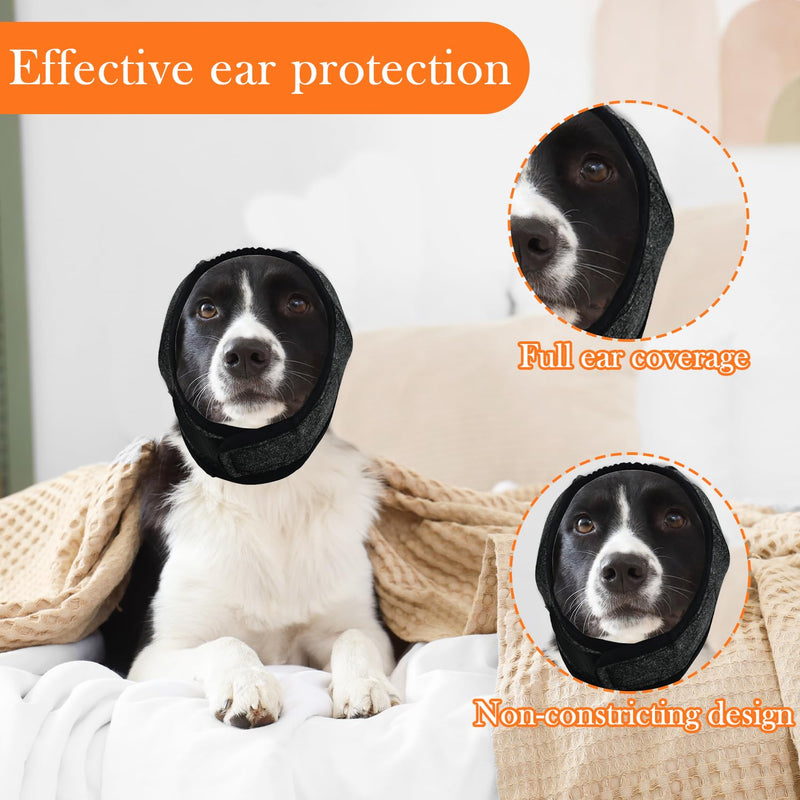 Dog Ear Protectors, Ear Defenders Adjustable Noise Anxiety Protection Comfortable Head Wrap Pet Supplies for Bath Grooming Thunder Firework (M M