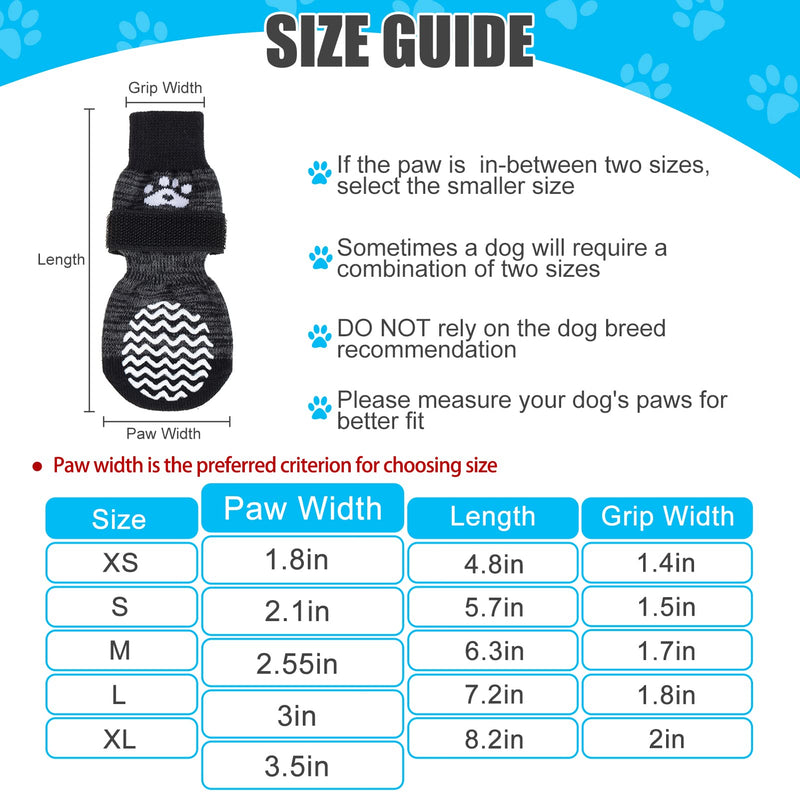 PUPTECK Non-Slip Dog Socks Double Sides Grips for Hardwood Floors Prevents Licking, Dog Shoes for Hot Pavement Traction Control Booties for Senior Dogs, Paw Protector for Small Medium Large Dogs Large (Pack of 6) Black - PawsPlanet Australia