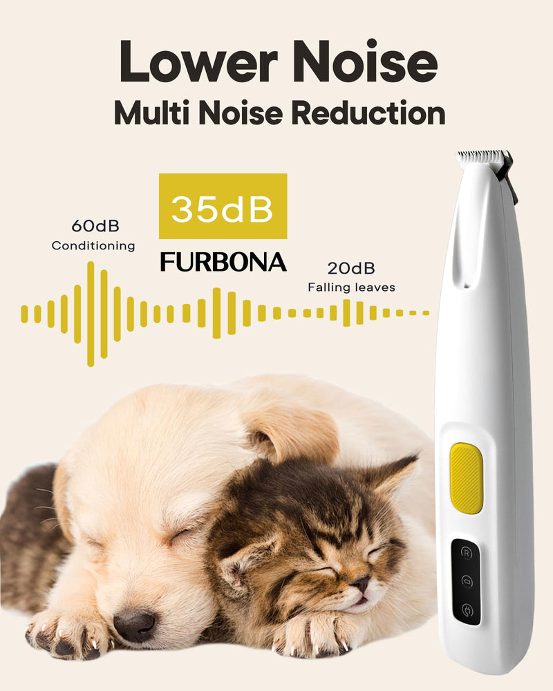 Upgraded Dog Paw Trimmer with LED Light, 18mm Widen Blade, 35dB Low Noise, LED Display, Fully Waterproof, Rechargeable Clipper for Dogs Cats Trimming Paws, Eyes, Ears, Face, and Rump - PawsPlanet Australia