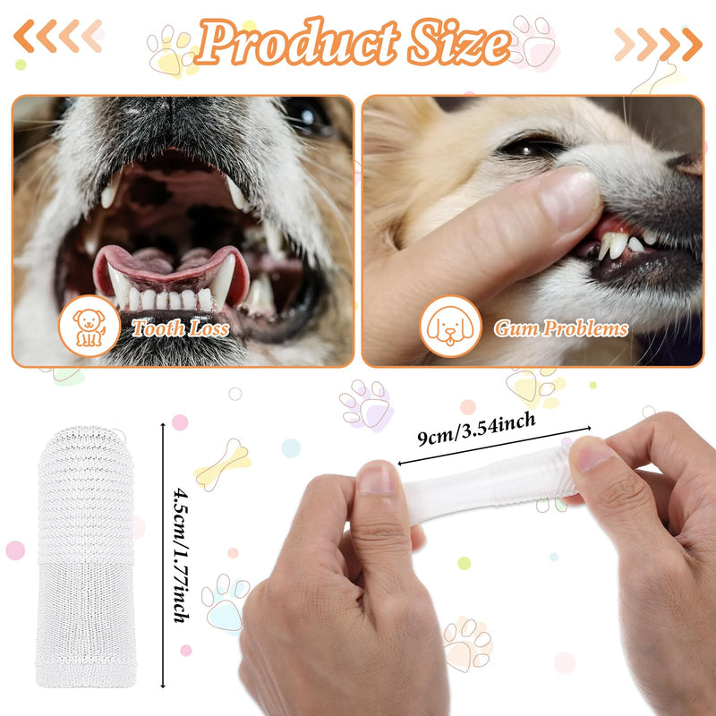 Sibba Dog Toothbrush 20Pcs Pet Toothbrush Finger Toothbrushes 360º Dog Tooth Brushing Kit Finger Cleaning Gloves Washable Cat Toothbrush Comfortable Brush Tape Pad Clean Cushion