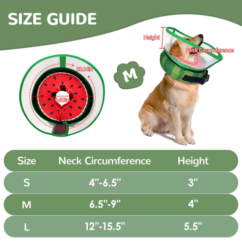 Inflatable Dog Cone Collar with Anti-Licking Clear Shield, Adjustable Elizabethan Collar, Soft Recovery Collar for Dogs, Dog Cones Alternatives for Large Medium Small Dogs & Cats