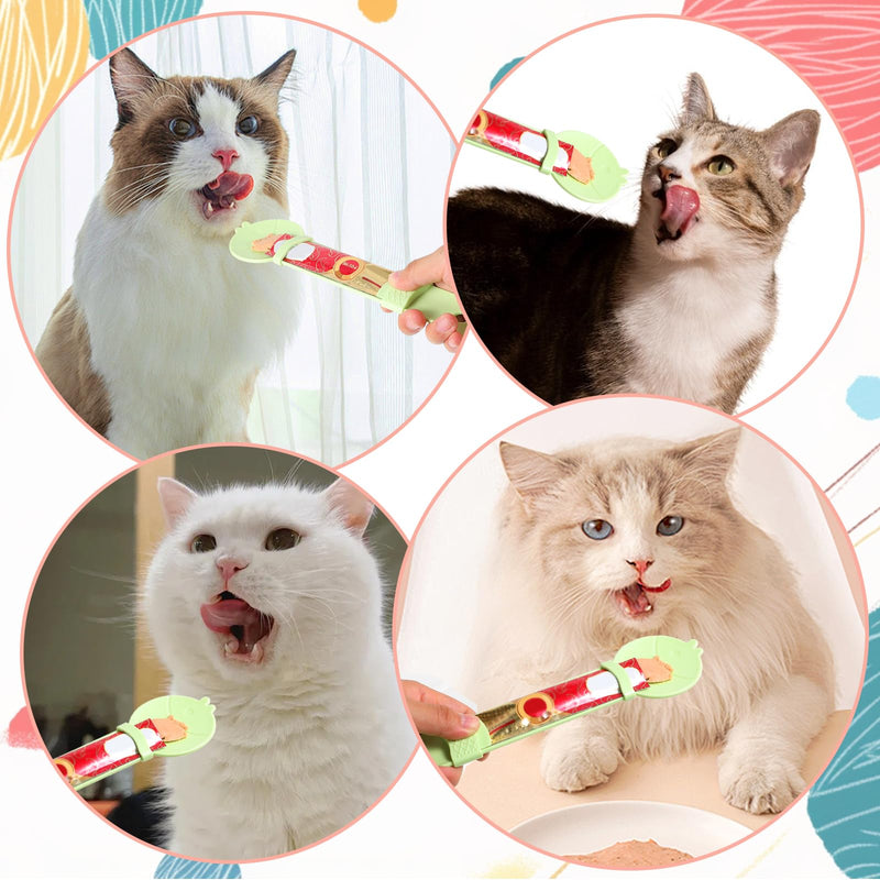 3 PCS Cat Treat Spoon, Cat Strip Feeder Spoon, Cat Spoon for Wet Treats Dispense, Cat Food Spoon Cat Stripe Squeeze Spoon, Multifunctional Lickable Treat Feeding - PawsPlanet Australia