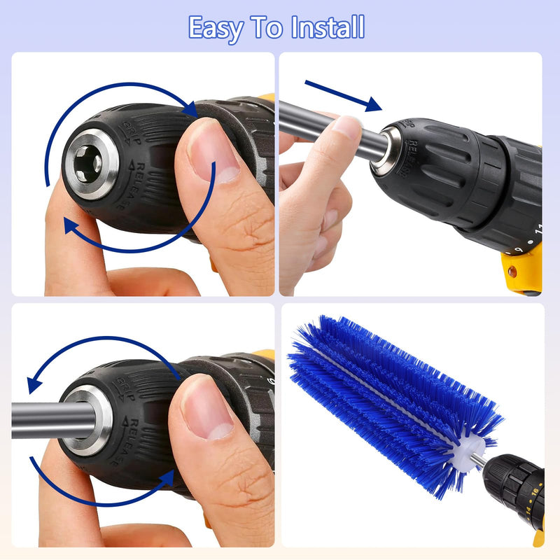 Livestock Scratching Mini Roto Drill Brush Attachment For Cow Goat Pig Dog Horse Grooming, 28cm Large Size, Remove Harmful Parasites/Dead Skin/Shedding Hair, Relieve Itching, 5/18inches Shank Blue 11in - PawsPlanet Australia