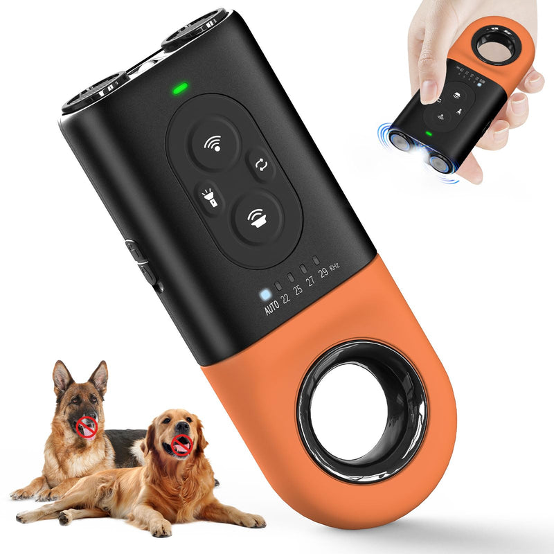 Dog Bark Deterrent Devices, Anti Barking Device for Dogs with Dual Emitters, 35 ft Range, LED Flashlight, Rechargeable Handheld Trainer, Safe & Effective, Stop Neighbors Dog - PawsPlanet Australia