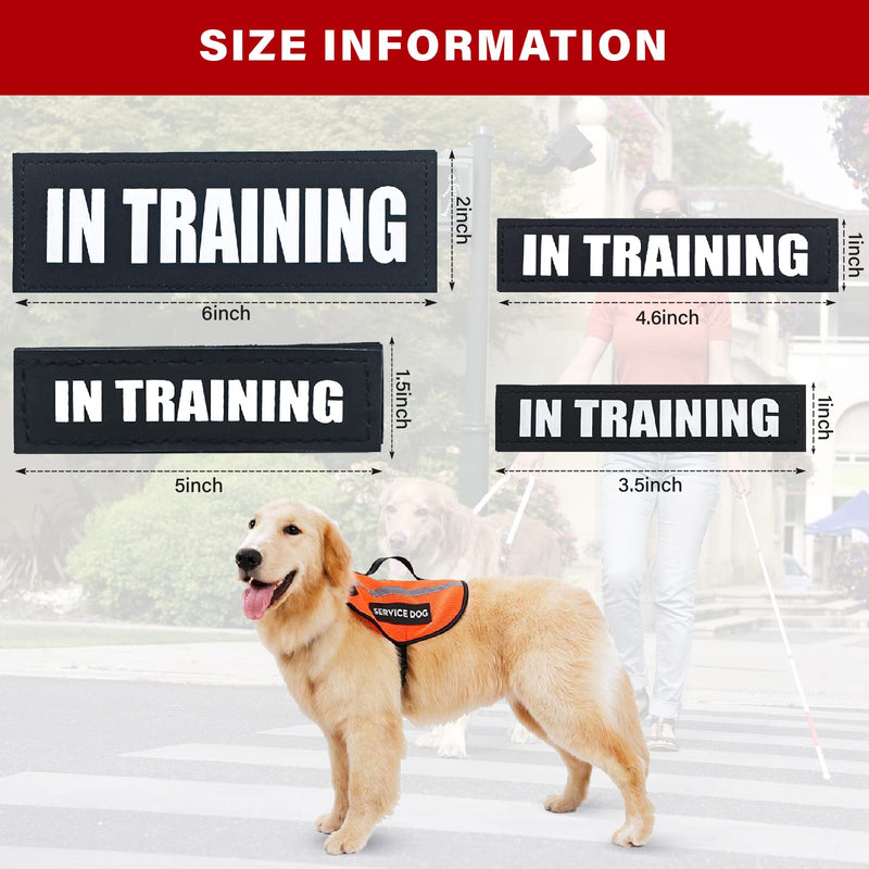 2Pack Service Dog Patches, Removable Vest Patch for Dogs, Dog Harness Patches with Hook Backing, Black, in Training-L L - PawsPlanet Australia