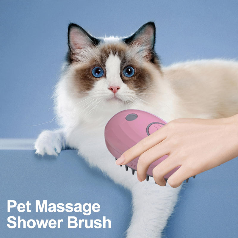 KALAMANDA Cat Steam Brush, 3 in 1 Cat Steamy Brush, Silicone Massage Grooming Brush, Pet Hair Self Cleaning Brush Comb for Cats Dogs(Blue/Pink Whale) - PawsPlanet Australia
