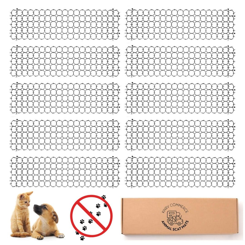 10 Pk: Scat Mats, Cat Deterrent, Keep Dogs Off Furniture, Cat Scat Mats, Dog Scat Mats, Keep Cats Off Counter Tops, Scat Mat, Animal Deterrent Mats,Keep Dogs Off Couch, Dog Deterrent Mat (Outdoor) - PawsPlanet Australia
