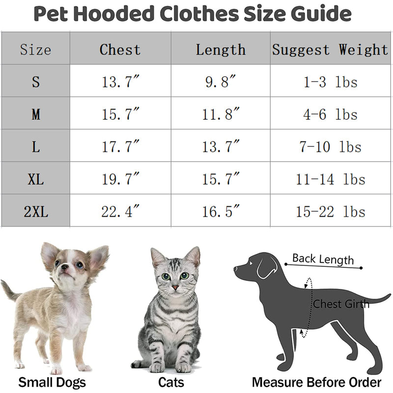 PETCARE Pet Dog Hoodie Sweater Black Warm Soft Fleece Sweatshirts with Pocket Fall Winter Puppy Cat Sweaters Clothes for Small Dogs Cats Chihuahua Yorkies French Bulldog Outfits Costume M(Fit 4-6 lbs)