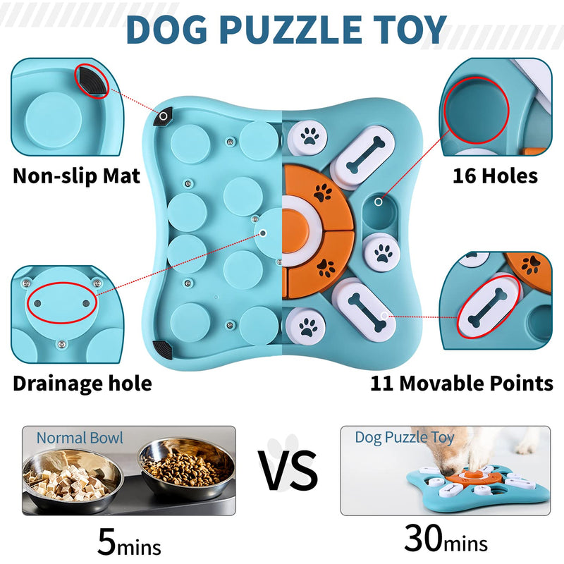 Interactive Dog Treat Puzzle Toys for IQ Training & Mental Stimulating,Fun Slow Feeder,Large Medium Small Dogs Enrichment Toys with Squeak Design S-Level 2 - PawsPlanet Australia
