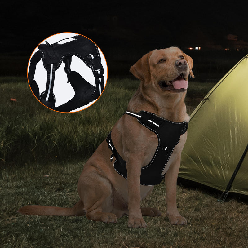 Amazon Basics No Pull Dog Harness, Adjustable Front Clip, Tactical Vest, X-Large, Black - PawsPlanet Australia