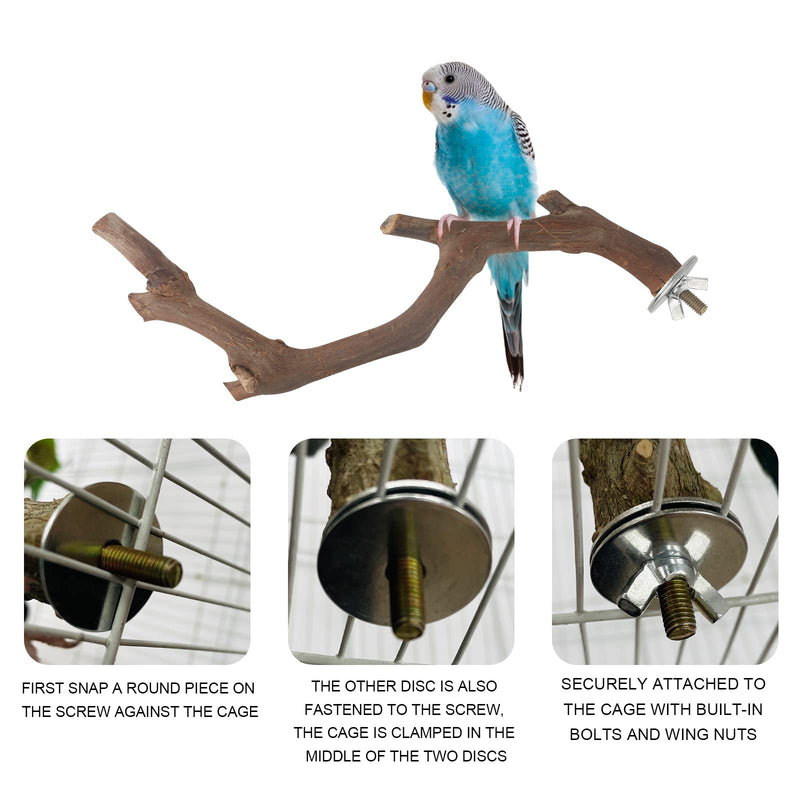 5PCS Bird Perch Stand Natural Wooden Parrot Stand Branch,3 Grape Wood Perch,2 Stand,Paw Grinding Fork Parakeet Chewing Stick Exercise Training Branches for Cockatiels,Small Medium Birds - PawsPlanet Australia
