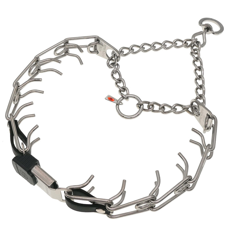 Herm Sprenger Dog Training Prong Collar with Quick Release ClicLock Buckle and Biothane Insert Stainless Steel No-Pull Collar Made in Germany (23in x 3.2mm Prongs (Neck Size up to19-20in)) 23in x 3.2mm(neck size up to19-20in)
